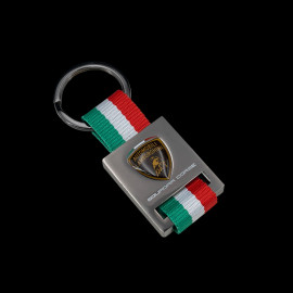 Lamborghini Schlüsselanhänger Squadra Corse Italienische Flagge Grün / Weiß / Rot LB17K