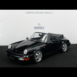 Porsche 911 Carrera 4 Cabriolet Type 964 1990 Black metallic 1/18 Norev 187332