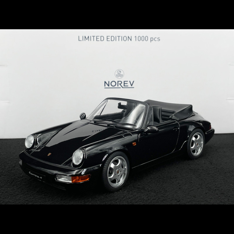 Porsche 911 Carrera 4 Cabriolet Type 964 1990 Black metallic 1/18 Norev 187332