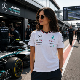 Mercedes T-Shirt Günstige AMG Petronas F1 Team Tommy Hilfiger Weiß 701227951-001- damen