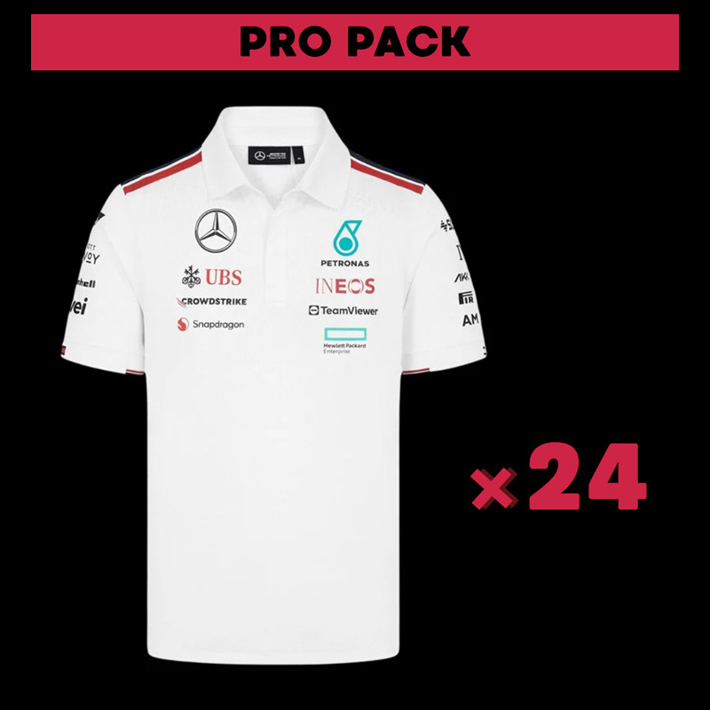 PRO PACKET - 24er-Pack Mercedes Polo-Shirts Günstige AMG Petronas Tommy Hilfiger Weiß 701227948-001