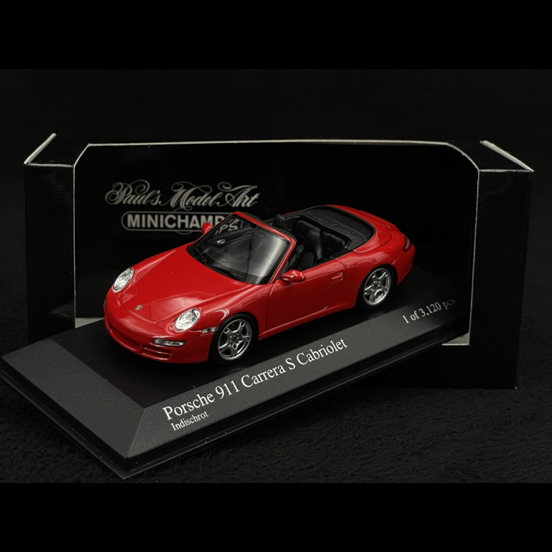 Porsche 911 type 997 Carrera S Cabriolet mk1 2005 guards red 1/43 Minichamps 400063030