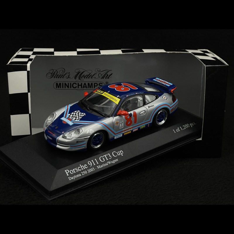 Porsche 911 GT3 Cup Type 996 n° 81 Martini Daytona 250 2003 1/43 Minichamps 400036981