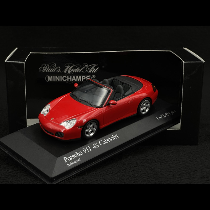 Porsche 911 Typ 996 Carrera 4S Cabriolet 2003 indischrot 1/43 Minichamps 400062831
