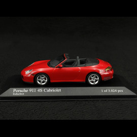 Porsche 911 Typ 996 Carrera 4S Cabriolet 2003 indischrot 1/43 Minichamps 400062831