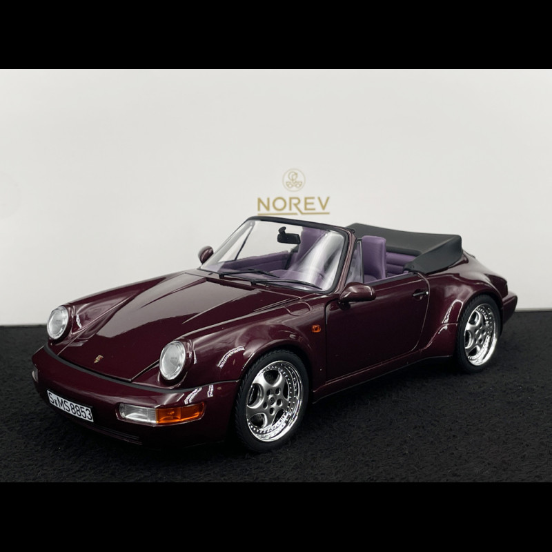 Porsche 911 Carrera 2 Type 964 Turbo Look Cabriolet 1992 Metallic Amethyst 1/18 Norev 187141
