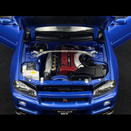 Nissan Skyline GT-R R34 V-Spec II 2001 Metallic Blue 1/12 KK Scale KKDC120211-1