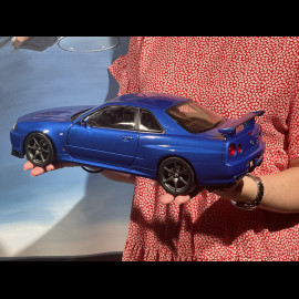 Nissan Skyline GT-R R34 V-Spec II 2001 Metallic Blue 1/12 KK Scale KKDC120211-1