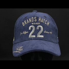 Jo Siffert Hat Lotus Brands Hatch Corduroy Warson Motors Navy Blue 24409 - unisex