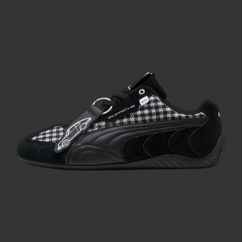 Porsche Shoes 911 Pepita Speedcat Puma Leagacy + Keyring Black / White 309389-01 - unisex