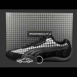 Porsche Schuhe 911 Pepita Speedcat Puma Leagacy + Schlüsselanhänger Schwarz / Weiß 309389-01 - unisex