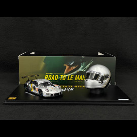 Set Porsche 911 RSR Typ 991.2 n° 911 24h Le Mans 2023 mit Michael Fassbenders Helm 1/43 Spark WAP0202210TRSR