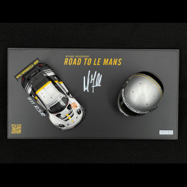 Set Porsche 911 RSR Typ 991.2 n° 911 24h Le Mans 2023 mit Michael Fassbenders Helm 1/43 Spark WAP0202210TRSR