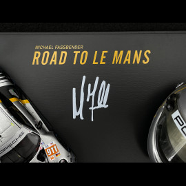 Set Porsche 911 RSR Typ 991.2 n° 911 24h Le Mans 2023 mit Michael Fassbenders Helm 1/43 Spark WAP0202210TRSR