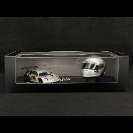 Set Porsche 911 RSR Typ 991.2 n° 911 24h Le Mans 2023 mit Michael Fassbenders Helm 1/43 Spark WAP0202210TRSR
