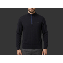 Maserati Polo Shirt Long Sleeves Made in Italy Black - Men