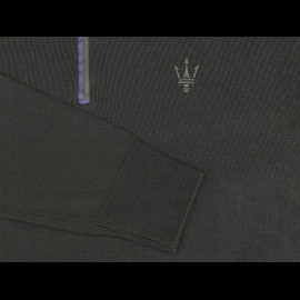 Maserati Poloshirt Langarm Hergestellt in Italien Schwarz - Herren