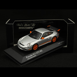 Porsche 911 type 997 GT3 RS 3.6 2007 mk I Silbergrau / Orange 1/43 Minichamps 400066000