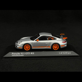 Porsche 911 type 997 GT3 RS 3.6 2007 mk I Silver grey / Orange 1/43 Minichamps 400066000