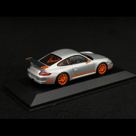 Porsche 911 type 997 GT3 RS 3.6 2007 mk I Silver grey / Orange 1/43 Minichamps 400066000