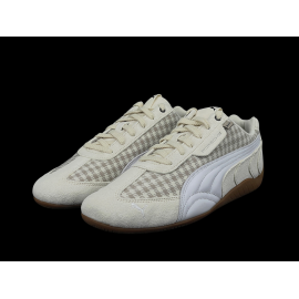Porsche Schuhe 911 Pepita Speedcat Puma Leagacy mit Schlüsselanhänger Beige / Weiß 309389-02 - unisex
