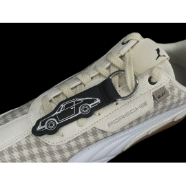 Porsche Schuhe 911 Pepita Speedcat Puma Leagacy mit Schlüsselanhänger Beige / Weiß 309389-02 - unisex