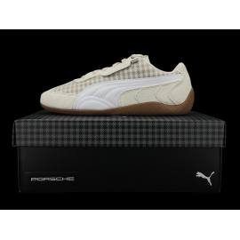 Porsche Shoes 911 Pepita Speedcat Puma Leagacy with Keyring Beige / White 309389-02 - unisex