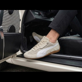 Porsche Shoes 911 Pepita Speedcat Puma Leagacy with Keyring Beige / White 309389-02 - unisex