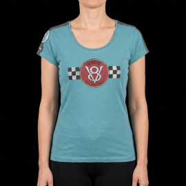 V8 Motors T-Shirt Performance n° 43 Blau - Damen