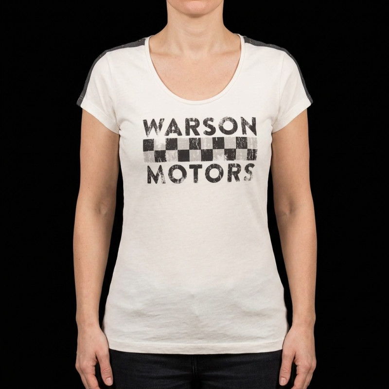 Warson T-shirt Motors Schachbrett Weiß 22-800 - damen
