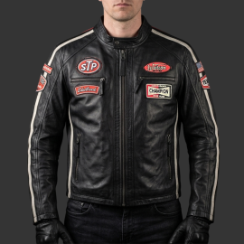 Daytona Leather Jacket Black / Red - Men