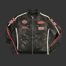 Daytona Leather Jacket Black / Red - Men