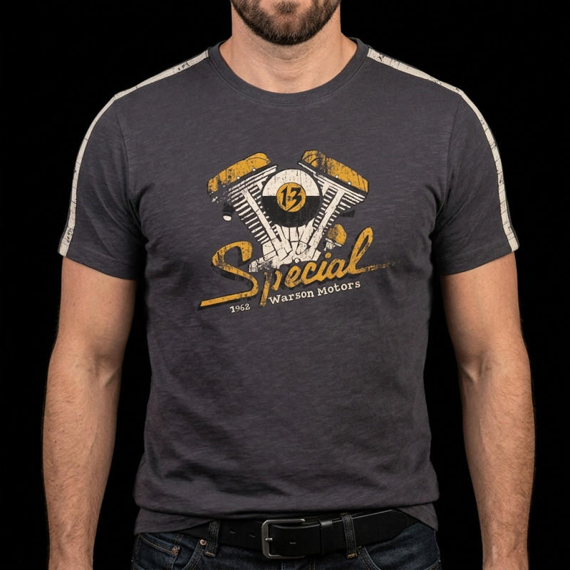 T-shirt Special Hot rod Warson motors Carbon Black 19119 - Men