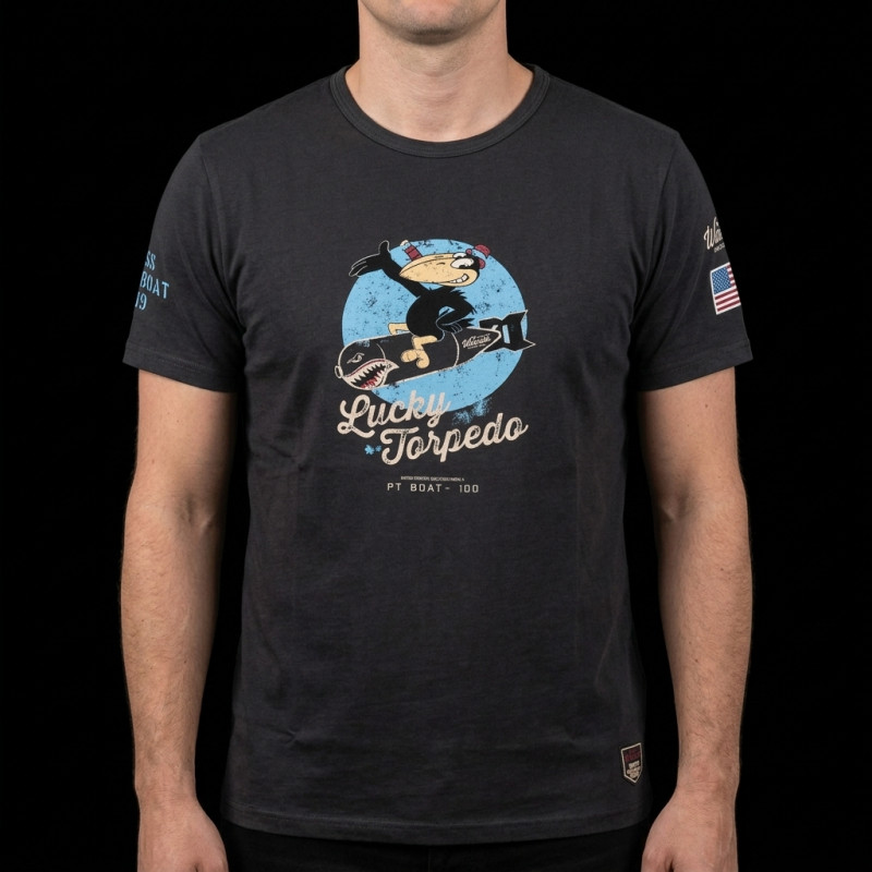 T-shirt Crow Lucky Torpedo US Navy Carbon black 17101 - Men