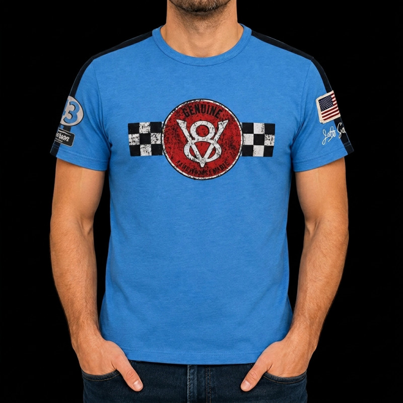 V8 Motors T-shirt Performance n°43 Warson Blau - Herren