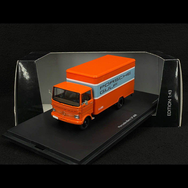 Mercedes-Benz LP 608 Porsche Gulf Transporter Blau Orange 1/43 Schuco 450352400
