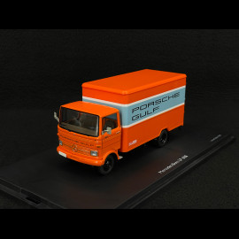 Mercedes-Benz LP 608 Porsche Gulf Transporter Blau Orange 1/43 Schuco 450352400