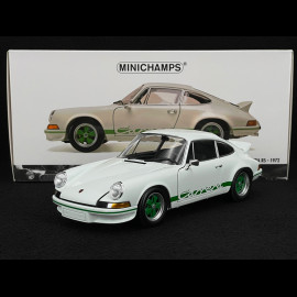 Porsche 911 Carrera RS 2.7 1972 White / Green Stripes 1/18 Minichamps 100066020