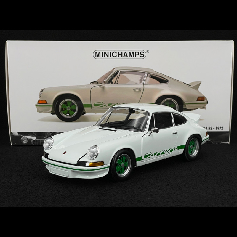 Porsche 911 Carrera RS 2.7 1972 Weiß / Grün Streifen 1/18 Minichamps 100066020
