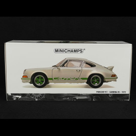 Porsche 911 Carrera RS 2.7 1972 White / Green Stripes 1/18 Minichamps 100066020