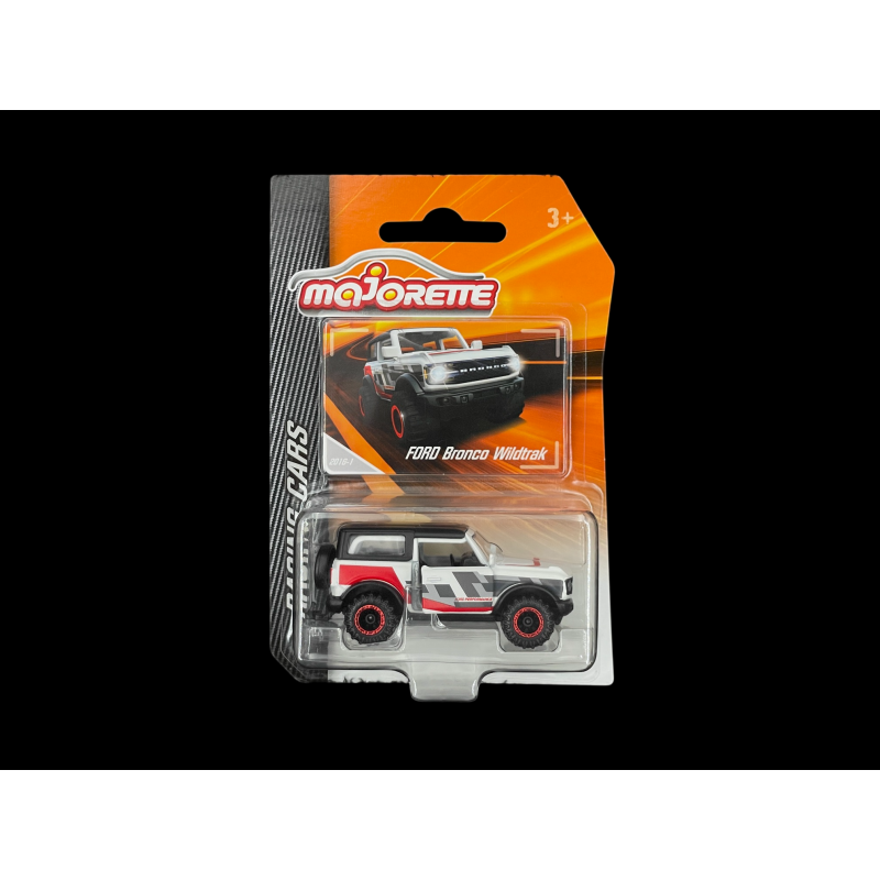 Ford Bronco Wildtrak White Black Red Racing Cars 1/59 Majorette 212084009SMO