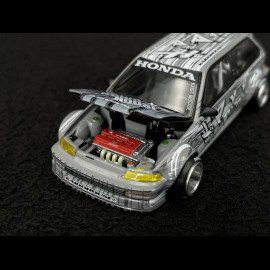 Honda Civic EF Kaido Manga V1 1987 Silbergrau 1/64 Mini GT KHMG260