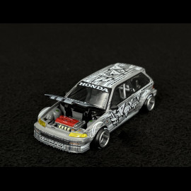 Honda Civic EF Kaido Manga V1 1987 Silver Grey 1/64 Mini GT KHMG260