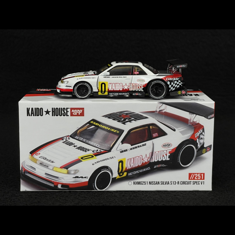 Nissan Silvia S13-R n° 0 Circuit Spec V1 1991 Weiß 1/64 Mini GT KHMG251