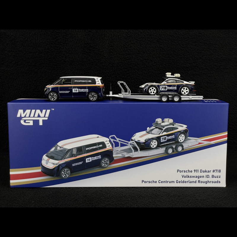 Porsche Set 911 Dakar Typ 992 n° 718 Roughroads 2025 mit Volkswagen ID Buzz 1/64 Mini GT MGTS0019
