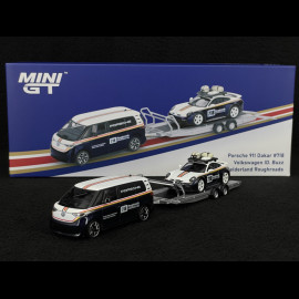 Porsche Set 911 Dakar Typ 992 n° 718 Roughroads 2025 mit Volkswagen ID Buzz 1/64 Mini GT MGTS0019