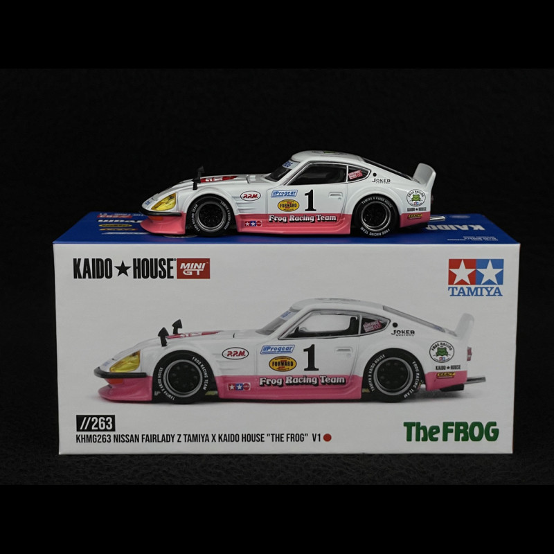 Nissan Fairlady Z Tamiya The Frog V1 1969 Weiß / Rosa 1/64 Mini GT KHMG263