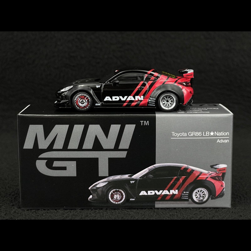 Toyota GR86 LB-Nation Advan 2025 Schwarz / Rot 1/64 Mini GT MGT01173-R