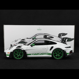 Porsche 911 GT3 RS Typ 992 2022 Tribute To 1972 Carrera RS Weissach Package Weiß / Pythongrün Streifen 1/12 Norev 127535