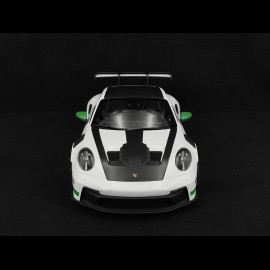 Porsche 911 GT3 RS Typ 992 2022 Tribute To 1972 Carrera RS Weissach Package Weiß / Pythongrün Streifen 1/12 Norev 127535